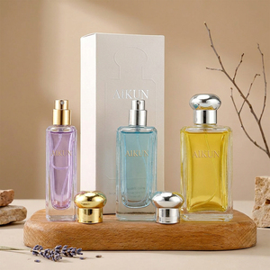 Aikun 3 <b>Bottle</b> Rectangular Glass Fine Fragrance Long Lasting <b>Perfume</b> Gift Set for Women Men Boutique Retail Counter Display - Product Image 1