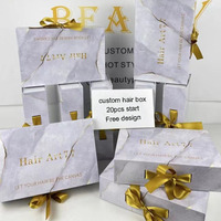 Boîtes d'emballage de cheveux de luxe personnalisées en gros paquets noir et blanc emballage de perruque pour boîte d'extension de cheveux avec ligne de satin