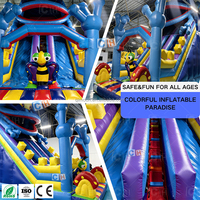 Toboggan gonflable commercial pour enfants en PVC imperméable, idéal pour les fêtes et les événements en extérieur