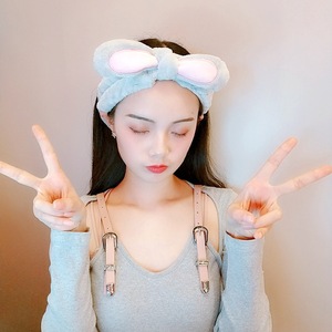 عصابة شعر نسائية أنيقة أنيقة ، ربطة شعر مرنة منفوشة لطيفة لغسيل الوجه ، أكسسوارات شعر على شكل أرنب - Product Image 5