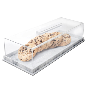 Bandeja Rectangular de Acrílico para Pasteles con Tapa Transparente, Bandeja de Exhibición de Postres con Diseño Marmoleado, Caja para Servir Pastelería, Exhibidor para Mostrador de Panadería - Product Image 2
