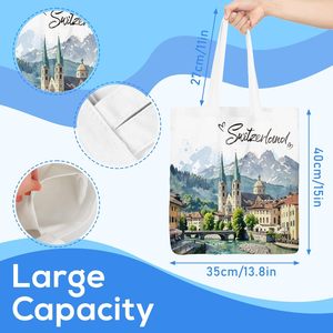 Sac à dos décontracté et tendance en toile, sac fourre-tout, sac à main souvenir <span class=keywords><strong>de</strong></span> voyage européen, Londres <span class=keywords><strong>Paris</strong></span> Suisse, cadeau <span class=keywords><strong>de</strong></span> vacances pour femme - Product Image 6