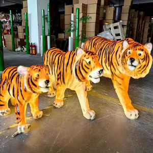 ประติมากรรมไฟเบอร์กลาสรูปเสือพร้อมไฟ สำหรับสวนสัตว์ สวนสนุก ห้างสรรพสินค้า รีสอร์ท และโครงการจัดแสดงสถานที่ท่องเที่ยวสัตว์ป่า - Product Image 1