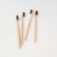 Brosse à dents en poils de cheval 100% biodégradable pour adultes, naturelle, écologique, pour usage domestique, emballage en boîte kraft