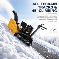 Robot souffleur de neige télécommandé sur chenilles, autonome, autopropulsé, hybride essence-électrique, pour l'élimination de la neige sur les fermes et ranchs