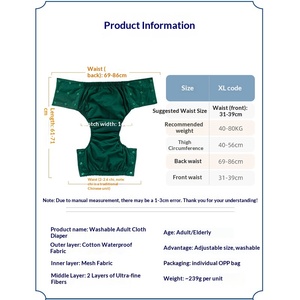 Ropa Interior Reutilizable <span class=keywords><strong>de</strong></span> Tela <span class=keywords><strong>de</strong></span> Algodón para Incontinencia, Impermeable y Lavable, <span class=keywords><strong>Pañales</strong></span> <span class=keywords><strong>de</strong></span> Tela para Adultos, para Hogares <span class=keywords><strong>de</strong></span> Ancianos - Product Image 3