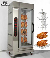 Four à rôtir rotatif à gaz/électrique à porte unique pour porc, canard, poulet, poisson, viande, machine à fumer les saucisses