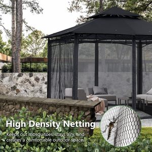 ABCCANOPY Tonnelle de jardin Genova 4 saisons avec toit rigide et moustiquaire, Gazebo 3x3 m avec bâche et tentes - Product Image 6