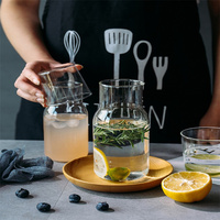 Nouveau style clair Une personne buvant bouteille d'eau froide ensemble jus thé bière Carafe verre pichet cruche ensemble avec tasse