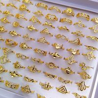 Lot en gros de bagues en zircon plaqué or de styles variés pour femmes, design simple, pour mariage et fiançailles, à prix abordable