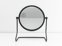 Miroir de maquillage rond noir avec cadre en métal moderne, vente en gros