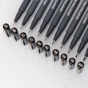 Ensemble de 11 stylos manga à pointes fines, encre noire, feutres fins pour le dessin, la calligraphie, le croquis et le traçage - Product Image 5