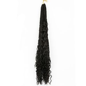 Box Braids Crochet Hair da 26 Pollici, Stile Bohemien Hippie <span class=keywords><strong>con</strong></span> Punte Ricce, <span class=keywords><strong>Trecce</strong></span> <span class=keywords><strong>Africane</strong></span> Dirty Braids, Parrucca Senza Rete - Product Image 6