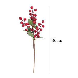 <span class=keywords><strong>Fleurs</strong></span> <span class=keywords><strong>artificielles</strong></span> de fruits rouges porte-bonheur, seau de <span class=keywords><strong>fleurs</strong></span> porte-bonheur, arrangement floral DIY, mousse stéréotypée semi-machinale, Nouvel An - Product Image 5