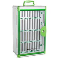 Boîte de rangement pour téléphones portables Glosen N2636 pour salle de classe, 36 emplacements, murale, en aluminium avec porte transparente pour salle de réunion