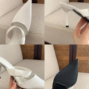 Nouvelle Collection Été – Mules à Talons Hauts Pointus et Fins pour Femme, Style Français, Bout Fermé et Talon Ouvert, pour un Look Élégant - Product Image 2