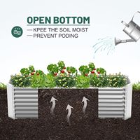 Grand bac à plantes surélevé en fer galvanisé coloré pour l'extérieur, avec trous de drainage, pour légumes, fleurs, jardin, patio, pelouse