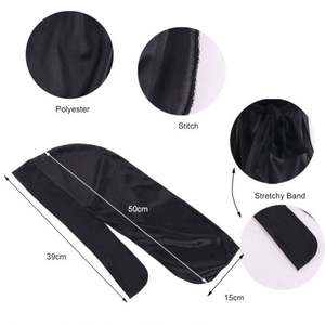 Durags en Soie Personnalisables à Faible MOQ avec Logo, Couleurs Unies, Longue Queue, Bandanas Extensibles – Vente en Gros - Product Image 4