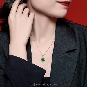 Certifié Épinards Vert Hetian Jade Vert Jade Boule Pendentif 18k Or Naturel Jade Pendentif Collier Pour Hommes Et Femmes - Product Image 6