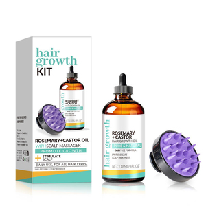 Private Brand Raw Rosemary Castor Hair <b>Oil</b> + Massager Hair Care <b>Set</b> 120ml for Dry, Damaged & Split End Hair - Product Image 4