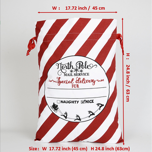 High King Wholesale 50x70 cm High Quality 100% Cotton Drawstring Bags Christmas Cheap <strong>Large</strong> <strong>Santa</strong> <strong>Sack</strong> - Product Image 5