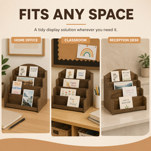 Étagère de présentation en bois sur mesure à plusieurs niveaux, 4 couches, 16,3 pouces, pour cartes et livres, organisateur de bureau, du meilleur fabricant - Product Image 4