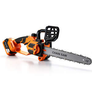 Tronçonneuse sans fil professionnelle de 12 pouces, sans balais, au lithium 21V, avec batterie 4.0Ah, 4700 tr/min, OEM pour l'abattage et la taille des arbres - Product Image 1