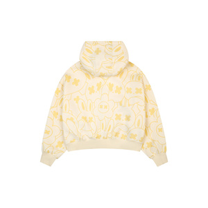 เสื้อฮู้ดซิป Summer Rabbit ทรงโอเวอร์ไซส์ ผ้าฟลีซเนื้อนุ่ม พิมพ์ลายกระต่ายทั่วตัว พร้อมดีเทลตุ๊กตากระต่ายยางติดตัว - Product Image 2