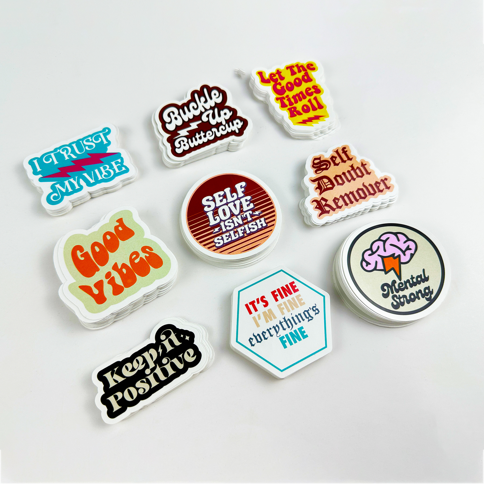 High Quality UV Resistant PVC Vinyl Die Cut Stickers Personalized Logo Custom Label Adhesive Durable Waterproof Sticker Set