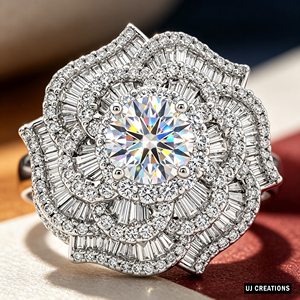 Custom <b>Silver</b>/10K/14K/18K <b>Solid</b> Gold 1.00 Carat VVS-VS Quality Round Lab Grown Brilliant Cut Diamond engagement Ring - Product Image 5
