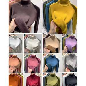 <span class=keywords><strong>Maglia</strong></span> a <span class=keywords><strong>Maglia</strong></span> da <span class=keywords><strong>Donna</strong></span> Casual a Collo Alto, Maglione Spesso a Maniche Lunghe Autunno Inverno Tinta Unita Slim in Pile Pullover per la Primavera - Product Image 2