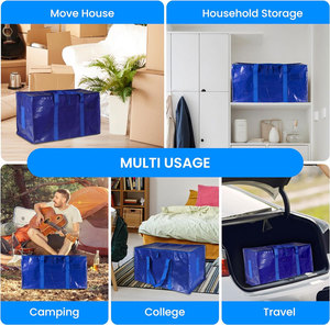 Sacs de rangement mobiles tissés en PP réutilisables extra larges avec fermetures à glissière, <span class=keywords><strong>housse</strong></span> anti-poussière robuste pour vêtements pour le salon - Product Image 4