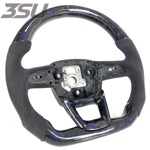 Volant en fibre de carbone forgée adapté aux <span class=keywords><strong>Audi</strong></span> <span class=keywords><strong>RS</strong></span> Q5, SQ5, Q50L, <span class=keywords><strong>Q3</strong></span>, Q7, Q8, A4, A6, A7, A8, S6 - Intérieur de voiture personnalisé - Product Image 2