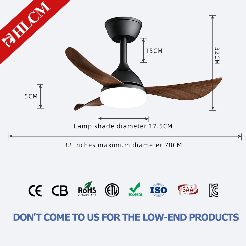 Black + Dark Wood Grain 32 inches 3 leaves