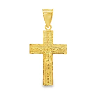 Pendentif religieux élégant en or 10 carats, or rose, or blanc, diamant, pour homme et femme, bijoux de mode, cadeau, design personnalisé, plaqué or - Product Image 1