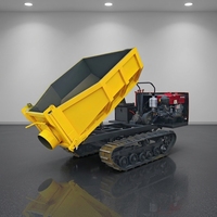 Dumper compact sur chenilles diesel 4x4 de 2 tonnes, homologué CE Euro 5, neuf, avec conduite à gauche, pour vergers