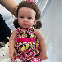 Boneka Reborn Silikon Custom Pabrik, Boneka Silikon Utuh, Boneka Bayi Perempuan Mata Terbuka dengan Rambut Asli, Hadiah Boneka Reborn