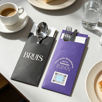 Pochette en papier écologique sur mesure pour couverts de restaurant – Housse en papier pour couteau, fourchette, cuillère et autres ustensiles de table