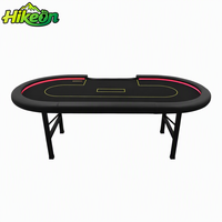 Table de jeu pliante Hike on Oval Entertainment, avec accoudoirs en cuir et tapis de jeu triple protection, 240x120cm, pour la maison et les fêtes