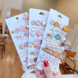 Vente en Gros Divers Styles Mode Coréenne Perles Épingles à Cheveux Cœur Barrettes en Strass Barrette <span class=keywords><strong>Cristal</strong></span> Set Accessoire Pour Femme - Product Image 6