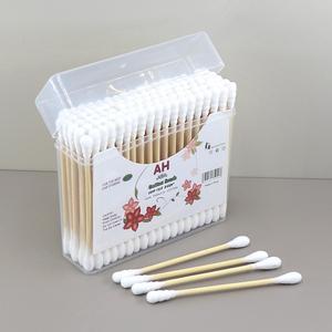 100pcs Wholesale Eco-Friendly Bamboo Cotton Swabs Biodegradable Cotton Buds For Ear Cleaning Custom Logo Available