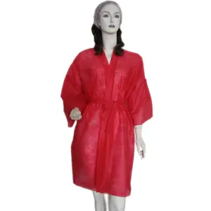 Costume jetable De Sauna Non Tissé Cire Robe Kimono 7 Couleurs