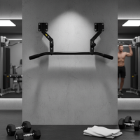 Barra de dominadas y flexiones TRYALL, resistente, negra, de acero, para montar en la pared, para uso en gimnasios domésticos y culturismo.