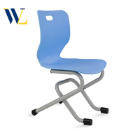 Chaise fixe moderne pour salle de classe, gymnase, bibliothèque et auto-apprentissage – Chaise d'étudiant en plastique durable et écologique