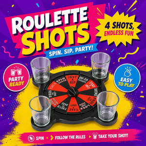 Juego de <span class=keywords><strong>Ruleta</strong></span> para Beber con 4 Vasos de Chupito, Juego de Mesa con Rueda Giratoria para Fiestas de Adultos, Juego de Bar para Noche de Casino, Regalo - Product Image 5