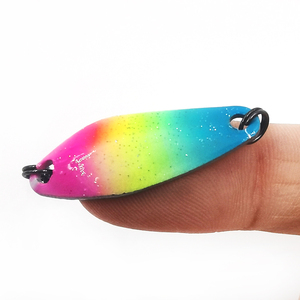 Leurre de pêche Alpha 2.5g 31mm <span class=keywords><strong>Micro</strong></span> Spoon, appât métallique dégradé arc-en-ciel pour truite et basse d'eau douce - Product Image 1