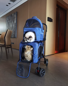 Carriola Plegable 3 en 1 para Mascotas, Ajustable y Portátil, con 2 Compartimientos Desmontables, Cinturón de Seguridad y 4 Ruedas, para Perros Pequeños/Medianos - Product Image 5