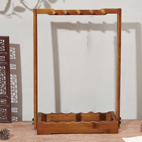 Décoration de bureau de style chinois, étagère en bois sculptée, porte-pinceaux de calligraphie, porte-stylos, décoration de bureau artisanale, cadeau