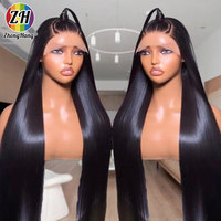 Wig Rambut Asli Brasil Murah, Wig Lurus Alami dengan Lace Swiss untuk Wanita Kulit Hitam, Wig Rambut Asli dengan Lace Frontal HD