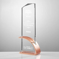 Trophée en cristal K9 avec base métallique - Idéal pour les récompenses d'entreprise, la reconnaissance des équipes, les cérémonies de fin d'année - Gravure personnalisée gratuite disponible